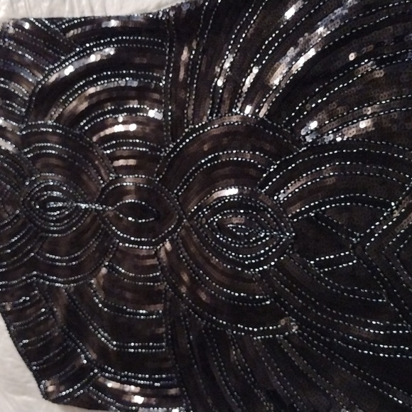 Sexy sleeveless black top with beads & sequins Size s/m - Picture 2 of 4